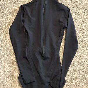 Capezio Women’s Long Sleeve Zip Up Black Leotard Size XS